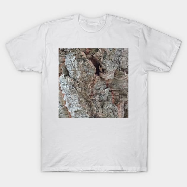 Cork Oak Tree Bark Texture 4 T-Shirt by oknoki